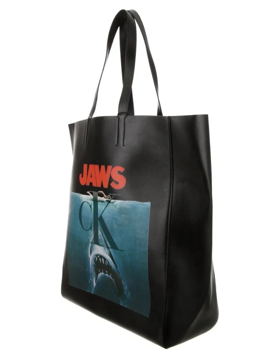 RARE Calvin Klein 205W39NYC  Black Leather Tote JAWS NWT Raf Simons (PM100218)